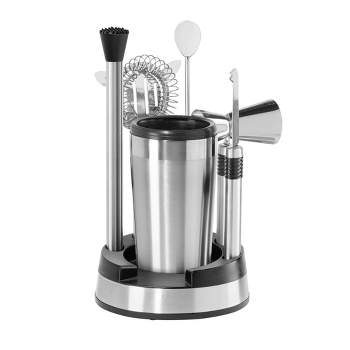 Oggi 8pc Compact Barware Set: Stainless Steel, Glass & Plastic, Hand Wash, Silver, 8 Pieces : Target Oggi 8pc Compact Barware Set: Stainless Steel, Glass & Plastic, Hand Wash, Silver, 8 Pieces : Target