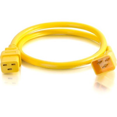 C2G 8ft 12AWG Power Cord (IEC320C20 to IEC320C19) - Yellow - For PDU, Switch, Server - 250 V AC / 20 A - Yellow - 8 ft Cord Length