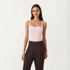 Anna-Kaci Active Women's Square Neck Ribbed Knit Cropped Tank Top with Wide Shoulder Straps - 2 of 4