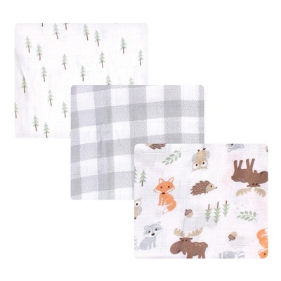 Hudson Baby Infant Boy Cotton Muslin Swaddle Blankets, Woodland, One Size