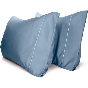 LuxClub 2 PC Performance Microfiber Solid Pillowcase Set - 1 of 2