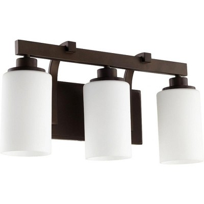 Quorum Lighting Lancaster Glass 3-Light Oiled Bronze Wall Sconce