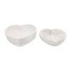 Sagebrook Home Set of 2 Carved Wood Bowls Wooden Nesting Heart Bowls for Table Decor and Display - image 2 of 4