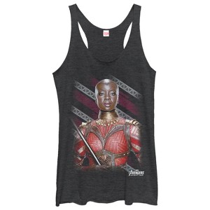 Women's Marvel Avengers: Infinity War Okoye Stripe Racerback Tank Top - 1 of 3