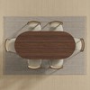 Lirago 68" Oval Oak Dining Table with Solid Wood Double Pedestal Modern Kitchen Table for Living Room Dining Room Seats 6 Brown - 3 of 4