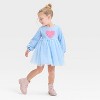 Toddler Girls' Heart Long Sleeve Tulle Valentine's Day Dress - Cat & Jack™ Blue - 4 of 4