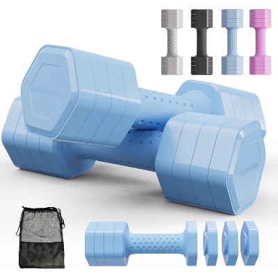 Adjustable Dumbbell Set of 2, for Women with Non-Slip Comfort Handle, Free Weights for Home Gym Exercise