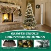 Syemin Artificial Trees 7.5 FT Artificial Snow Tipped Christmas Tree Hinged Xmas Pine Tree with Silver Ribbon Ornaments Holiday, Green, 40"*40"*90" - 3 of 4