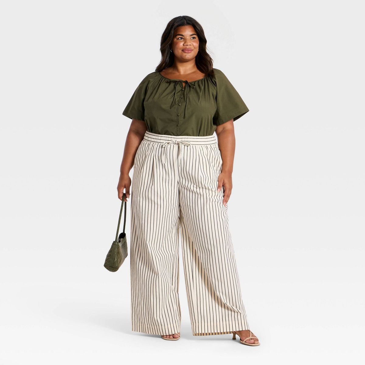 Women's Pull-On Twill Pants - A New Day™ - thumbnail 9