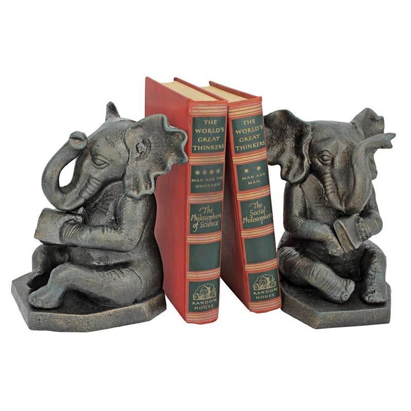 Design Toscano Educated Elephant Cast Iron Bookend: Single, 5 of 7