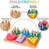 Wooden Shape Sorting and Stacking Toy Set, 24 Geometric Blocks with Word Cards for Toddlers 12+ Months - 3 of 4