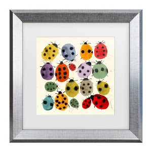 Trademark Fine Art - Jenny Frean Inky Ladybirds Matted Framed Art - 1 of 4
