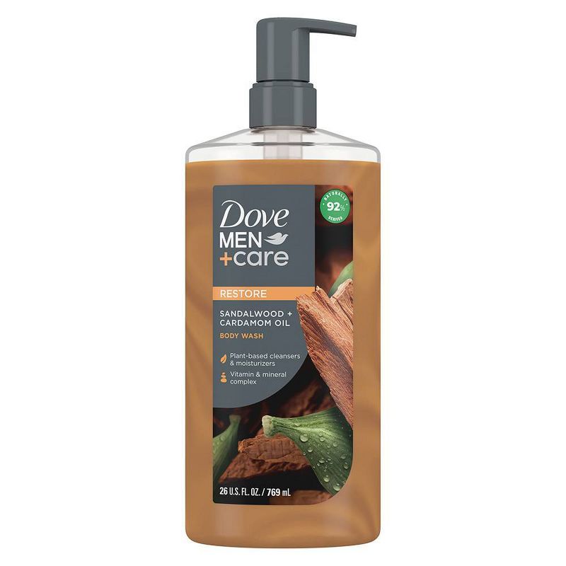 Dove Men+Care Restore Plant Based Body Wash - Sandalwood &#38; Cardamom Oil - 26 fl oz, 3 of 10