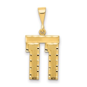 Black Bow Jewelry 14K Yellow Gold, Varsity Collection, Medium D/C Pendant Number 11 - 1 of 4