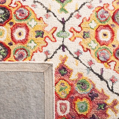 Trace TRC524 Hand Tufted Area Rug - Ivory/Red - 6'x6' - Safavieh.