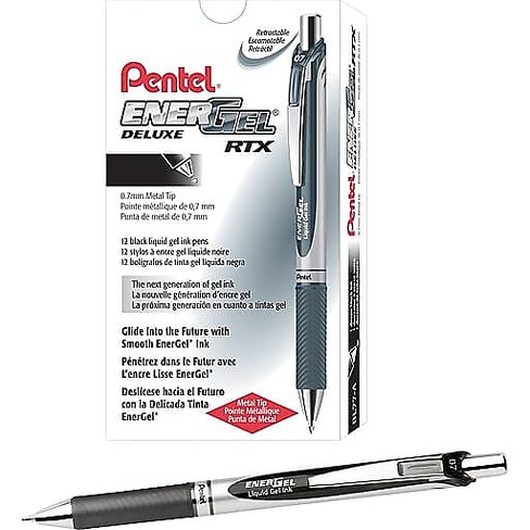 Pentel Energel Deluxe Rtx Retractable Gel Pens Medium Point Black Ink Target