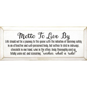 Slickblue Woohoo What a Ride Wall Sign – Wine & Chocolate Life Quote – Rustic Wood Decor for Home – 7x18, Color Options - 1 of 3