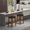 Tangkula Set of 4 PU Leather Bar Stools 30" Counter Height Dining Stools w/ Upholstered Seat - 3 of 4