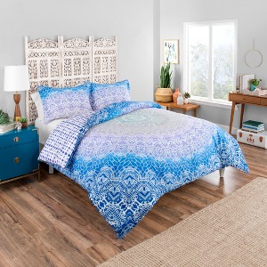 Blue Sundial Reversible Comforter Set (Twin XL) 2pc - Boho Boutique, Size: TWIN EXTRA LONG