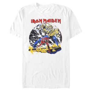 Mens Iron Maiden Retro the Number of the Beast T Shirt - 1 of 4