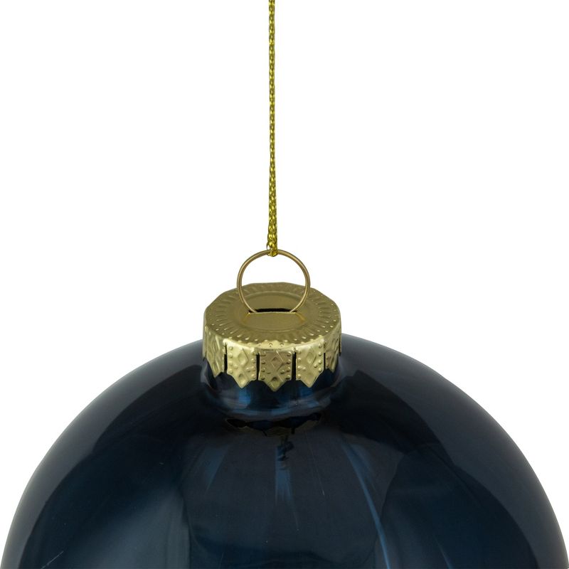 Northlight 4" Shiny Royal Blue Glass Christmas Ball Ornament, 3 of 5