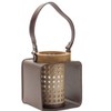Metal Candle Holder with Wood and Leather Accents 7.25"H by Melrose - 2 of 3