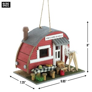 Zingz Home Red Trailer Birdhouse 8.25x6.12x6.75” - 1 of 4