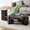 Modern Double Layer Marble Coffee Table with Detachable Glass Top Space Saving Round Table for Living Room Bedroom or Small Spaces-The Pop Home - 2 of 4