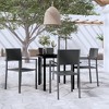 vidaXL Patio Dining Set Outdoor Dining Set Table and Chair Set for Garden - Black 31.5" Table Length 4 Items - 2 of 4