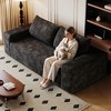 63 Inch 2 Setaser Sofa Corduroy Fabric Deep Seat Couches Comfy Loveseat Sofa No Assembly Camel - 2 of 4