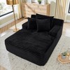 TiramisuBest Single Velvet Lounge Chair, No-Assembly Fluffy Modern Design for Indoor Living Room & Bedroom - Black - 3 of 4