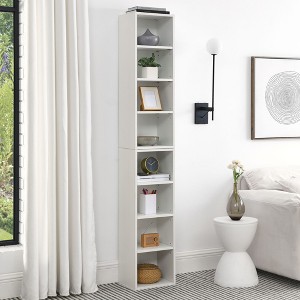 CAVINAS 8-Tier Open Shelf Bookcase Tower for CD DVD Display,Tall Display Bookshelf with Adjustable Shelves,Narrow Book Shelf Organizer for Home Office - 1 of 4