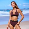 Women's Brick Striped Waistband High-Rise Bikini Bottoms - Cupshe - 3 of 4