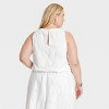 Women's Eyelet Bubble Hem Shirt - A New Day™ White - 2 of 4