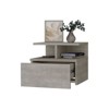 TIRAMISUBEST Floating Nightstand with Two Shelves, Warm-Toned Bedroom Storage - 4 of 4