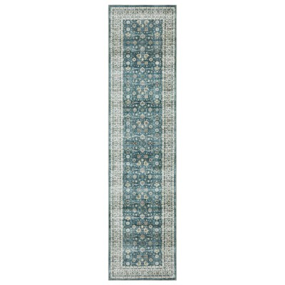 Oriental Weavers Sumter SUM08 Teal/ Ivory Indoor Area Rug - 2' x 8'