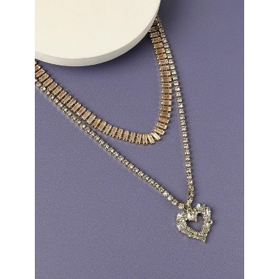 SOHI Women's Crystal Silver Seraphic Serenity Necklace