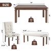 Wood Dining Table Set with Bench for 6, 6 Pieces Rectangle Kitchen Set with 4 Upholstered Chairs for Dining Room - 2 of 4