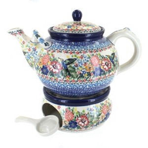 Blue Rose Polish Pottery 444-63 Ceramika Large Teapot & Warmer - 1 of 2