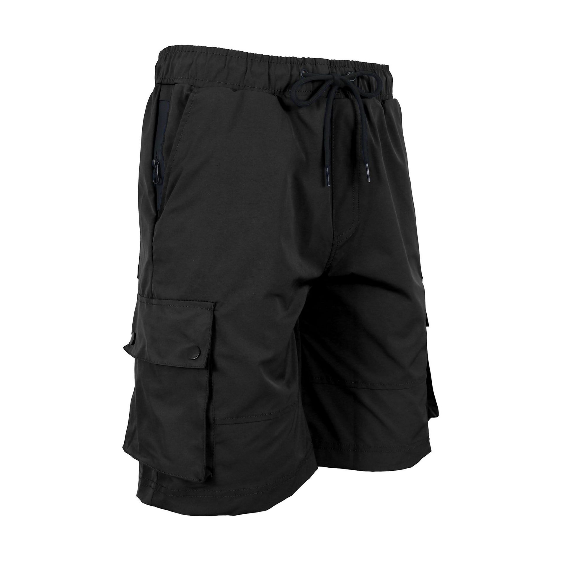 JumpStart Men's Moisture Wicking Performance Quick Dry Cargo Shorts - Black, L