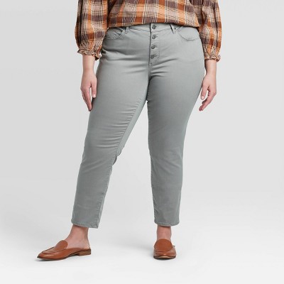 womens plus size grey jeans