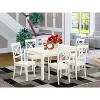 HomeStock 7-Piece Linen White Finish Solid Wood Top Dining Table with 6 Chairs - 2 of 4