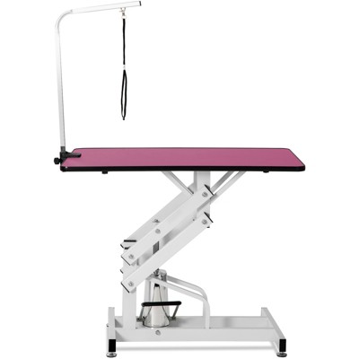 VisioGear 42" Folding Dog Pet Grooming Table with Adjustable Arm and Clamps, Pet Dog Cat Grooming Table, Purple, 42"*23.6"*65.5"