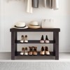 Vynxaria Brown 3-Tier Utility Storage Shelves Bench, Compact Organizer, 286lb Capacity - 3 of 4