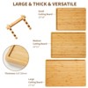 Cutting Board Set, 3-Piece Bamboo Kitchen Chopping Boards with Holder - Deep Juice Groove & Handles for Meat, Veggies, Fruit - 2 of 4