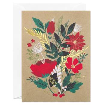 10ct Winter Floral Blank Christmas Cards