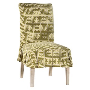 Green Roman Key Dining Chair Slipcover