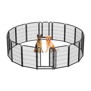 TROPOW Dog Playpen for Indoor & Outdoor Use, 48 inch 8 Panels Outdoor Pet Play Pen, Dog Exercise Play Pen for Large/Medium/Small Dogs - 1 of 4