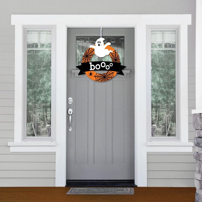 Big Dot of Happiness Spooky Ghost - Outdoor Halloween Party Decor - Front Door Wreath, 2 of 9