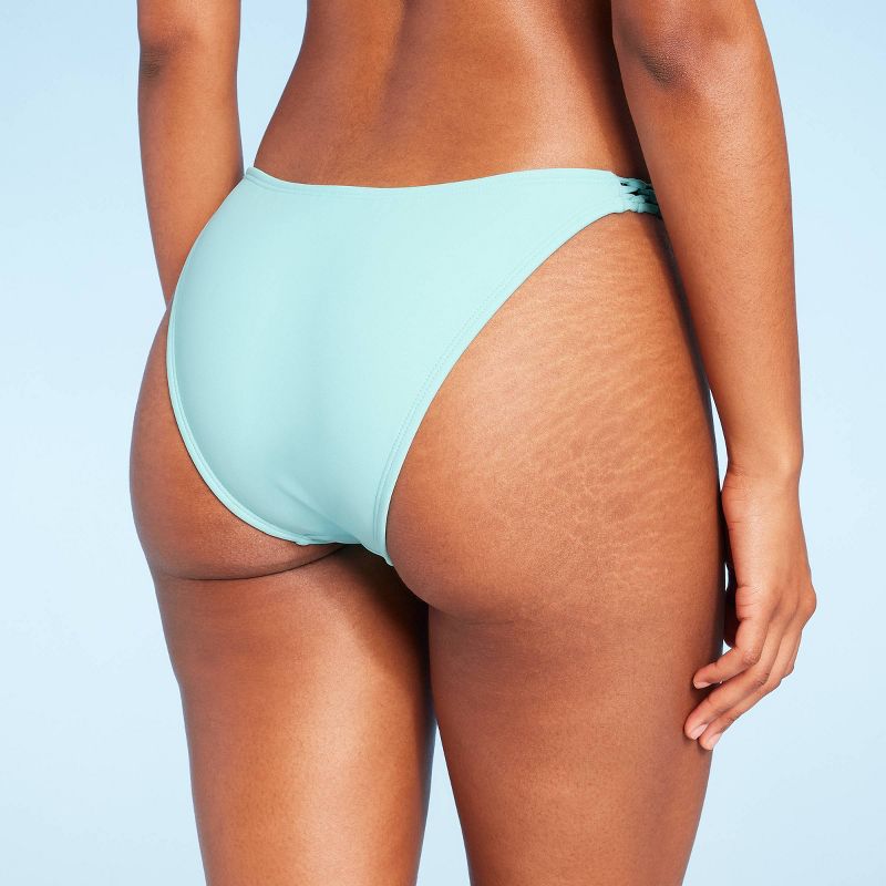 Women's Macramé Detail High Leg Bikini Bottom - Shade & Shore™, 3 of 7